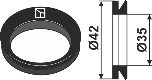 Väderstad tætningsring for lejedæksel Ø42mm/ø35mm - 413545