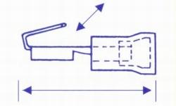 Blå kabelsko spade dobbeltstik 6,3 mm 100 stk.