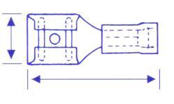 Blå kabelsko spade hun 4,8 x 0,5 mm 100 stk.