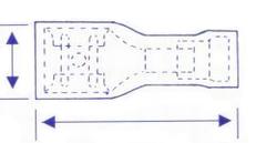 Gul kabelsko spade iso hun 6,3 x 0,8 mm 50 stk.