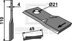 Pöttinger kniv 110x49x4 mm Ø21 højre434970