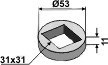 Svejseflange 31 x 31 mm