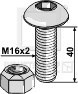 Unbrakobolt M16x2x40 (10.9) med selvlåsende møtrik