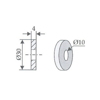 Biso  skive 4 mm Ø30/10 mm