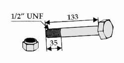 Bomford bolt + møtrik for 63-RM-19