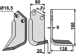 Howard fræserkniv S-type (hul Ø16.5) højre 1009863
