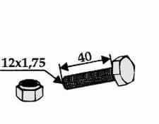 JF bolt + låsemøtrik for kniv