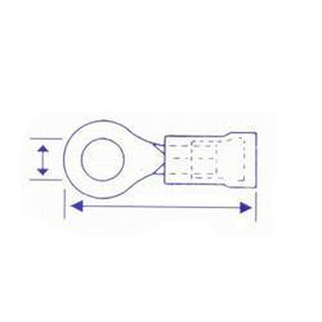 Gul kabelsko ring  4,3 mm 50 stk.