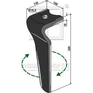 Kverneland/Maletti NGS tand Ø18,5 mm højre 44010150