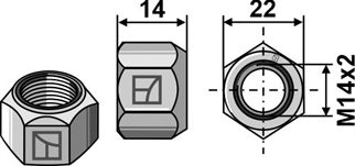 INO låsemøtrik M14 for TFZ + MK/MKM