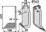 Maletti fræserkniv 75x10 (hul Ø14,5) venstre