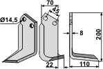 Maletti fræserkniv 70x8 (hul Ø14,5)  højre