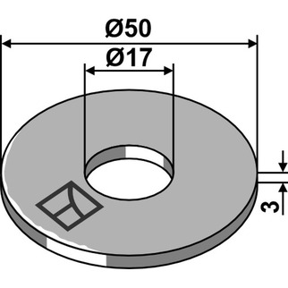 Skive Ø50x3xØ17 - DIN9021