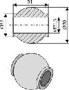 Topstangskugle Kat.  2 udv. 50 mm Ø25.4