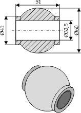 Topstangskugle Kat. 3 udv. 60 mm Ø32