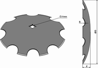 Takket tallerken 610 mm - Hulstr. 31 mm